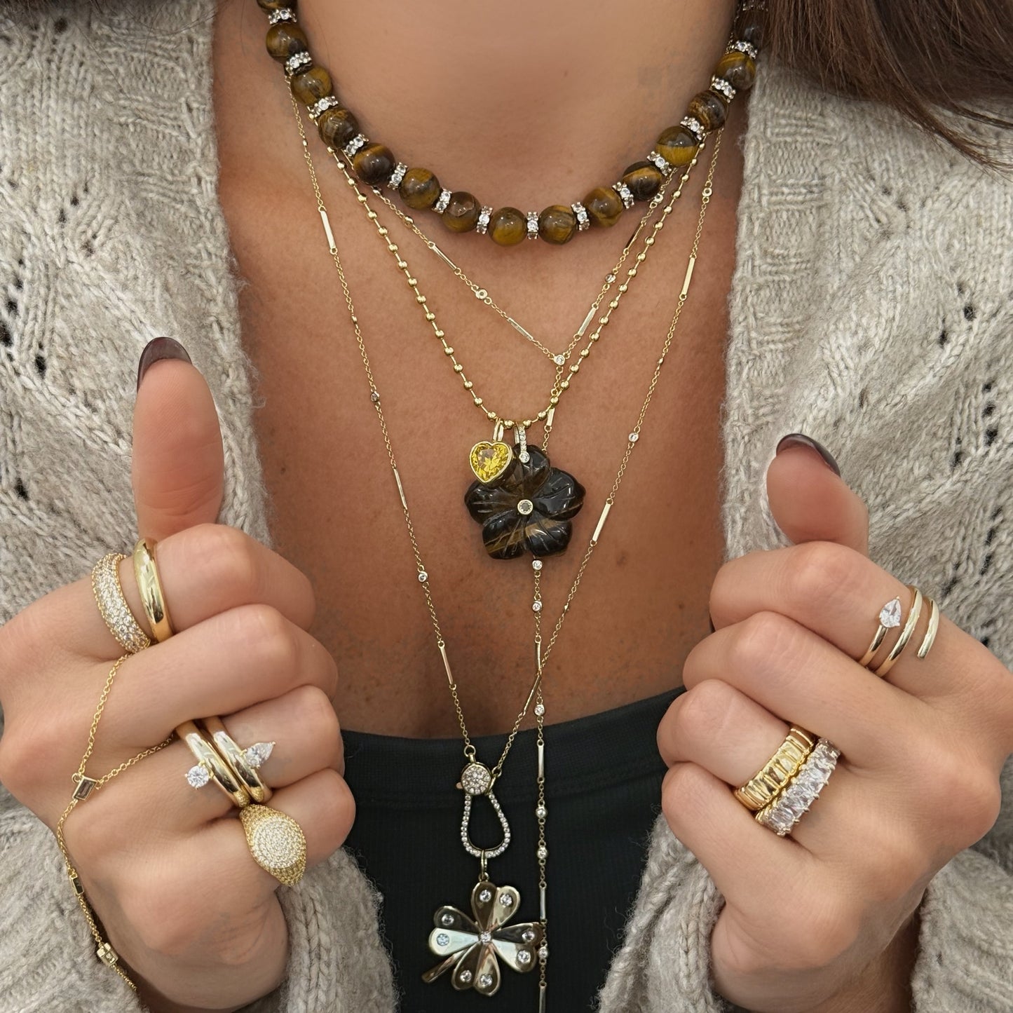 Carved Flower Charm