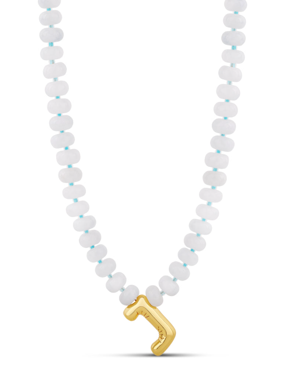 Ocean wave Initial Necklace