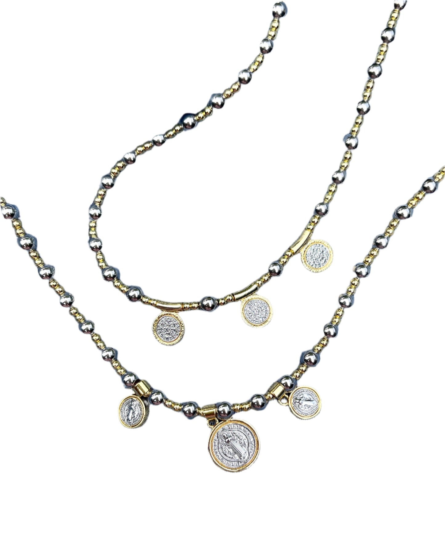 San Benito Two Tone Coin Necklace