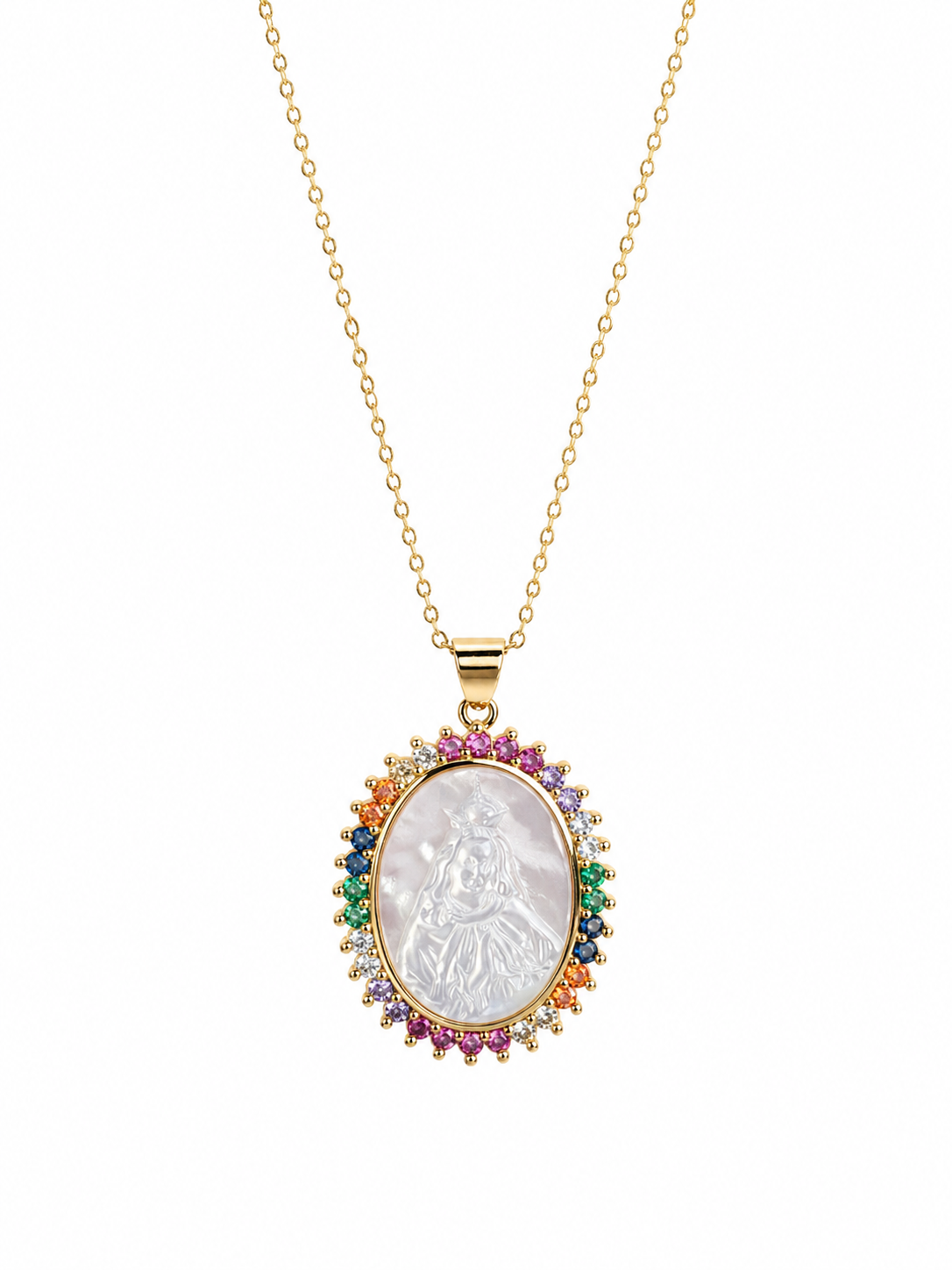 Virgen de Altagracia Rainbow Necklace