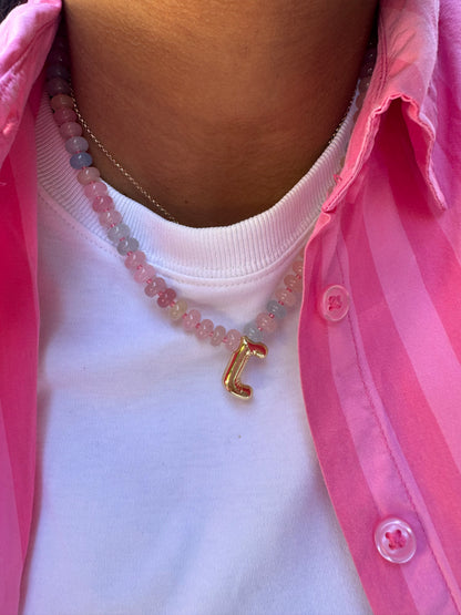 Cotton Candy Initial Necklace