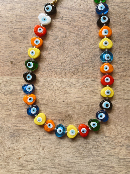 Evil Eye Rainbow Necklace