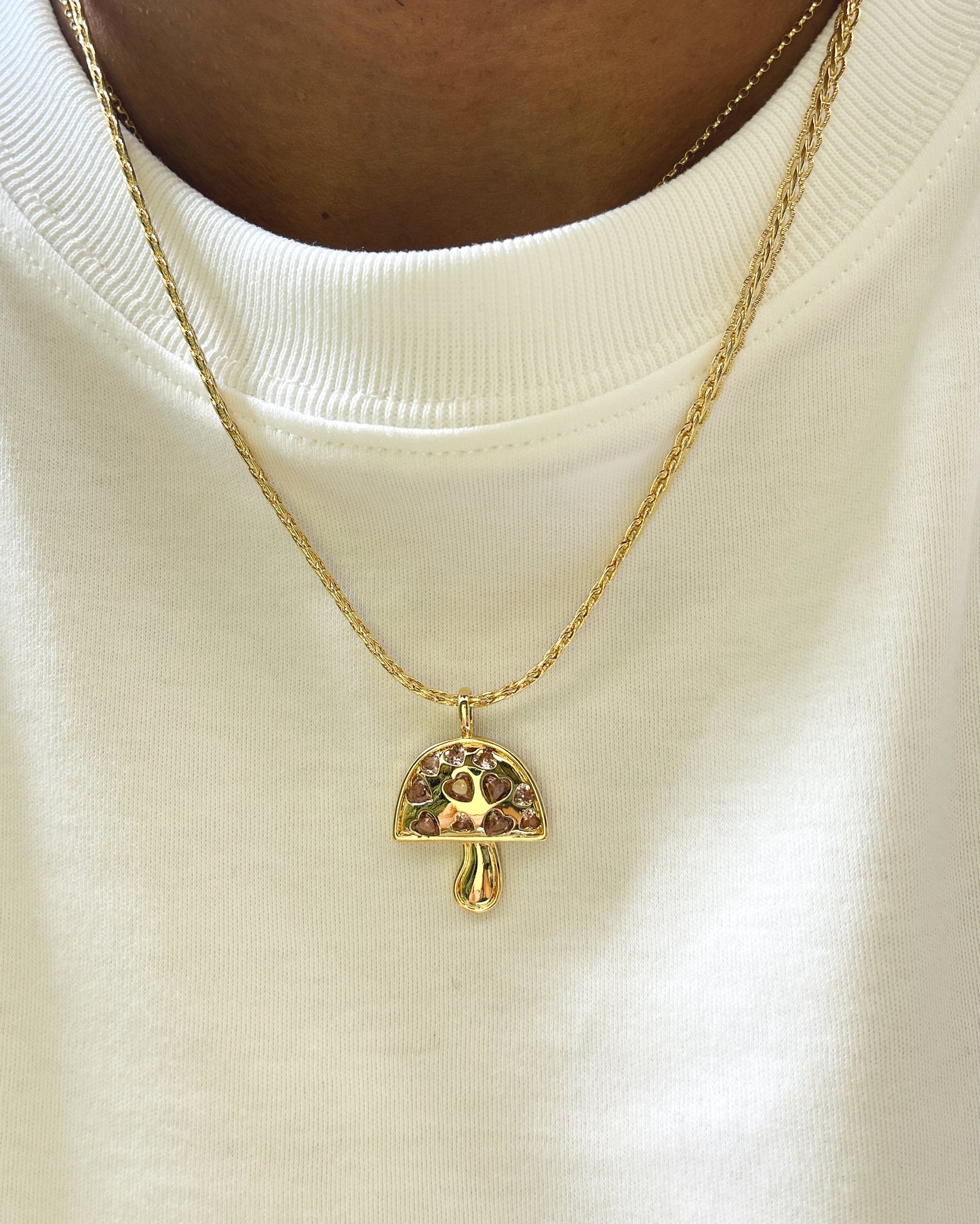 Pink Mushroom Necklace