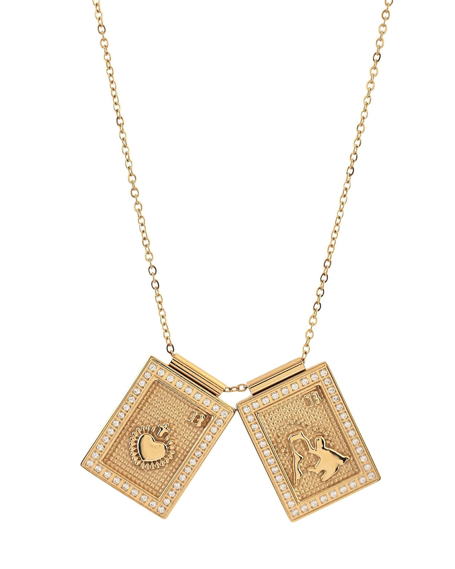 Scapular - Virgin & Sacred Heart w/ zirconias  *PRE-ORDER*