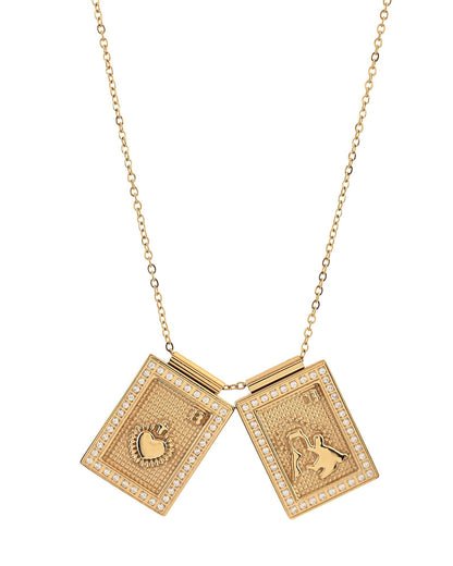 Scapular - Virgin & Sacred Heart w/ zirconias  *PRE-ORDER*